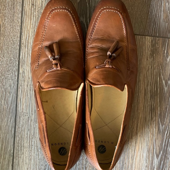 H London mens brown leather penny loafer size 12 - Picture 2 of 6